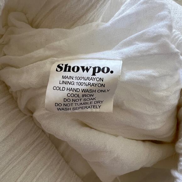 Showpo White Tassel Drawstring Lined Shorts Size 4 - Picture 5 of 6